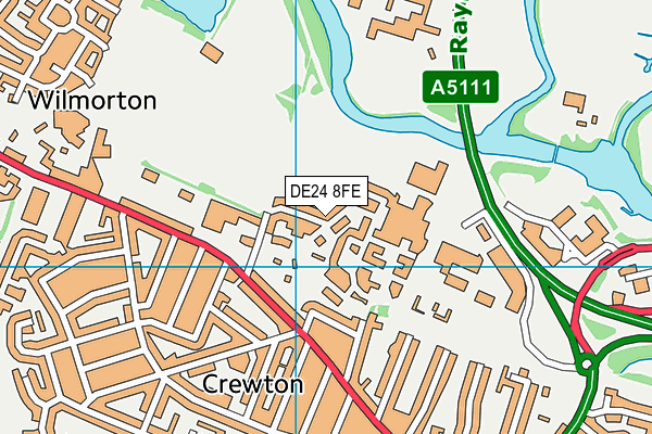 DE24 8FE map - OS VectorMap District (Ordnance Survey)