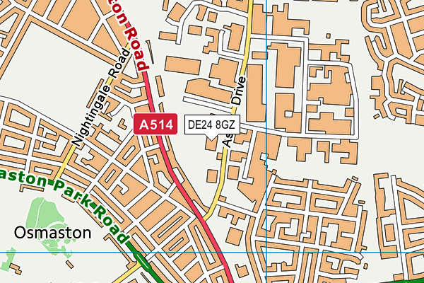 DE24 8GZ map - OS VectorMap District (Ordnance Survey) DE24 8GZ map - OS VectorMap District (Ordnance Survey)
