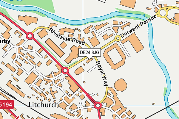 DE24 8JG map - OS VectorMap District (Ordnance Survey) DE24 8JG map - OS VectorMap District (Ordnance Survey)