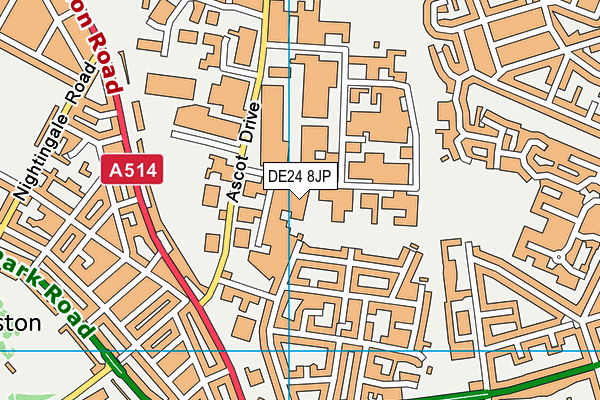 DE24 8JP map - OS VectorMap District (Ordnance Survey) DE24 8JP map - OS VectorMap District (Ordnance Survey)