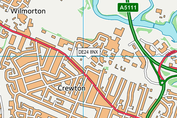 DE24 8NX map - OS VectorMap District (Ordnance Survey)