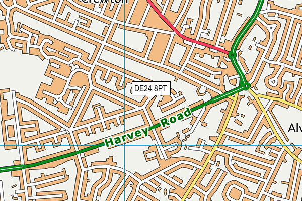 DE24 8PT map - OS VectorMap District (Ordnance Survey)