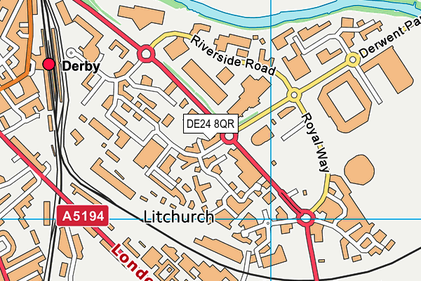 DE24 8QR map - OS VectorMap District (Ordnance Survey)