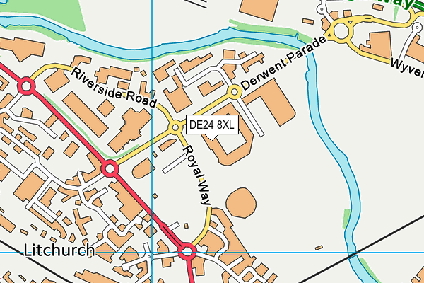 DE24 8XL map - OS VectorMap District (Ordnance Survey) DE24 8XL map - OS VectorMap District (Ordnance Survey)