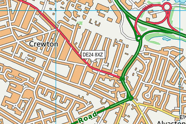 DE24 8XZ map - OS VectorMap District (Ordnance Survey)