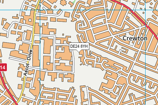 DE24 8YH map - OS VectorMap District (Ordnance Survey) DE24 8YH map - OS VectorMap District (Ordnance Survey)