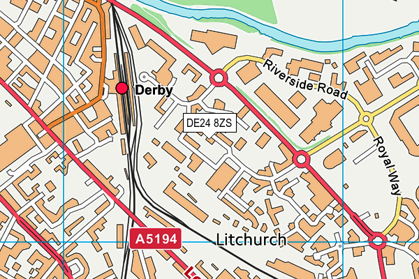 DE24 8ZS map - OS VectorMap District (Ordnance Survey)