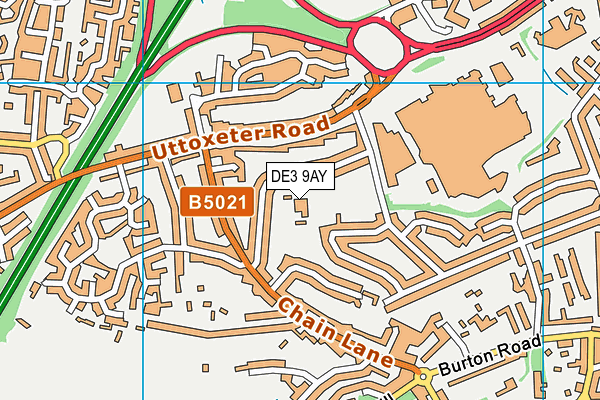 DE3 9AY map - OS VectorMap District (Ordnance Survey) DE3 9AY map - OS VectorMap District (Ordnance Survey)