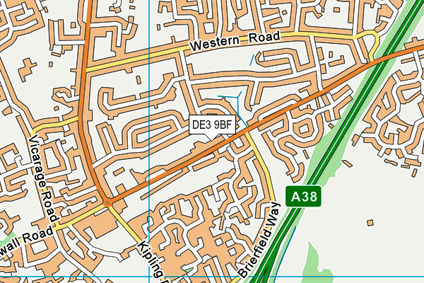 DE3 9BF map - OS VectorMap District (Ordnance Survey) DE3 9BF map - OS VectorMap District (Ordnance Survey)