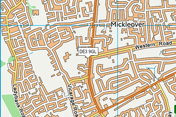 DE3 9GL map - OS VectorMap District (Ordnance Survey) DE3 9GL map - OS VectorMap District (Ordnance Survey)