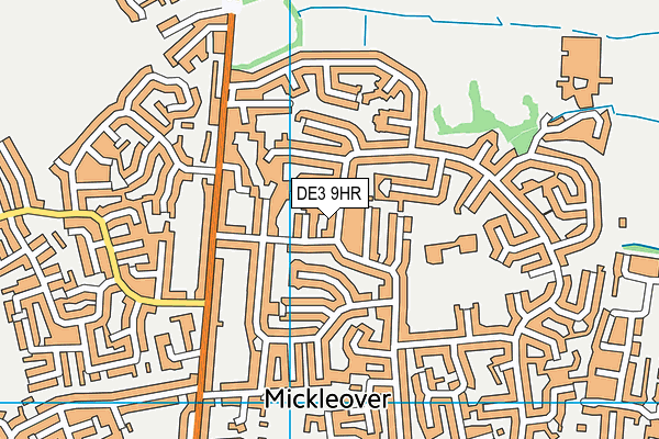 DE3 9HR map - OS VectorMap District (Ordnance Survey) DE3 9HR map - OS VectorMap District (Ordnance Survey)