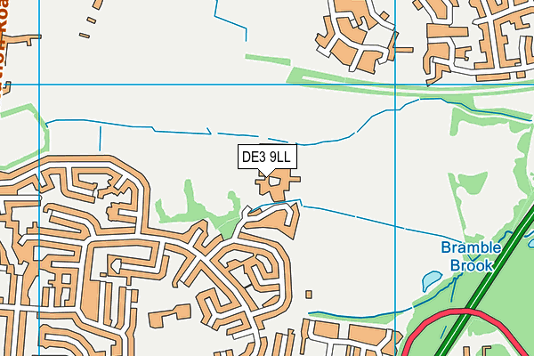 DE3 9LL map - OS VectorMap District (Ordnance Survey) DE3 9LL map - OS VectorMap District (Ordnance Survey)
