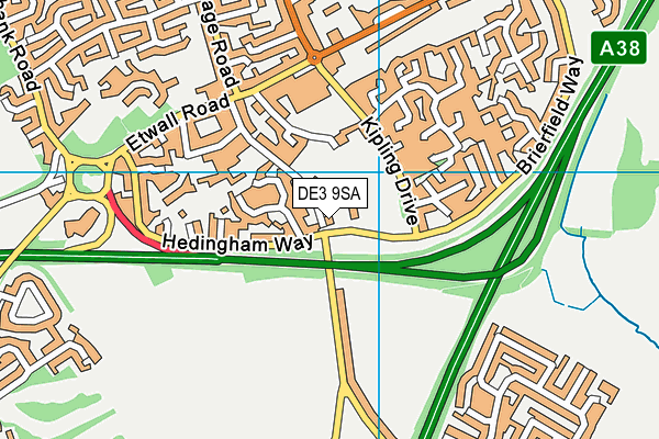 DE3 9SA map - OS VectorMap District (Ordnance Survey) DE3 9SA map - OS VectorMap District (Ordnance Survey)