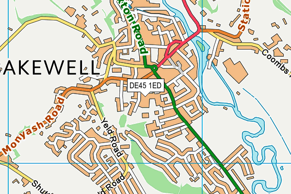 DE45 1ED map - OS VectorMap District (Ordnance Survey)