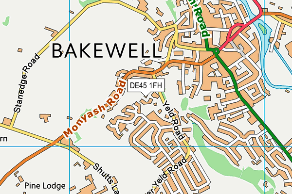 DE45 1FH map - OS VectorMap District (Ordnance Survey)