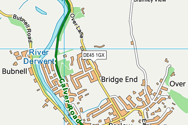 DE45 1GX map - OS VectorMap District (Ordnance Survey)