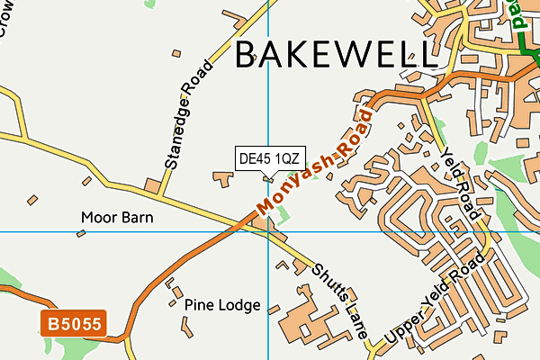 DE45 1QZ map - OS VectorMap District (Ordnance Survey)