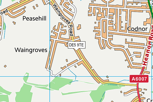 DE5 9TE map - OS VectorMap District (Ordnance Survey) DE5 9TE map - OS VectorMap District (Ordnance Survey)