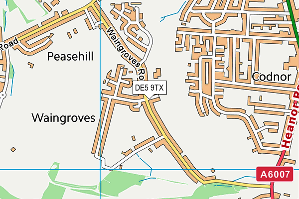 DE5 9TX map - OS VectorMap District (Ordnance Survey) DE5 9TX map - OS VectorMap District (Ordnance Survey)