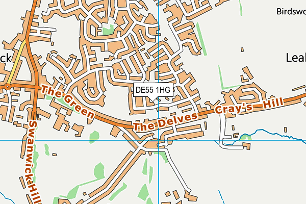 DE55 1HG map - OS VectorMap District (Ordnance Survey) DE55 1HG map - OS VectorMap District (Ordnance Survey)