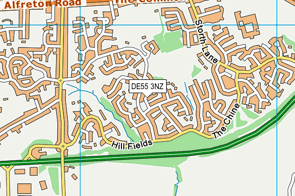 DE55 3NZ map - OS VectorMap District (Ordnance Survey) DE55 3NZ map - OS VectorMap District (Ordnance Survey)