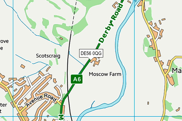 DE56 0QG map - OS VectorMap District (Ordnance Survey)