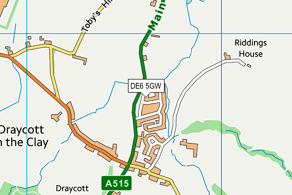 DE6 5GW map - OS VectorMap District (Ordnance Survey) DE6 5GW map - OS VectorMap District (Ordnance Survey)