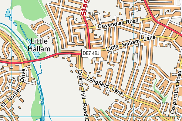 DE7 4BJ map - OS VectorMap District (Ordnance Survey) DE7 4BJ map - OS VectorMap District (Ordnance Survey)