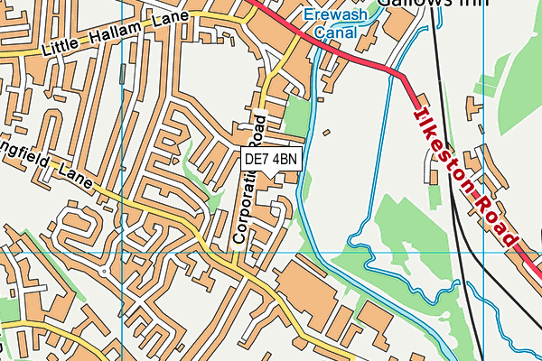 DE7 4BN map - OS VectorMap District (Ordnance Survey) DE7 4BN map - OS VectorMap District (Ordnance Survey)