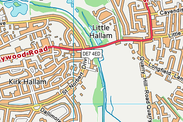 DE7 4ED map - OS VectorMap District (Ordnance Survey)