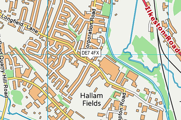 DE7 4FX map - OS VectorMap District (Ordnance Survey) DE7 4FX map - OS VectorMap District (Ordnance Survey)