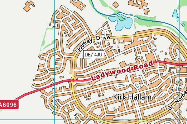 DE7 4JU map - OS VectorMap District (Ordnance Survey)