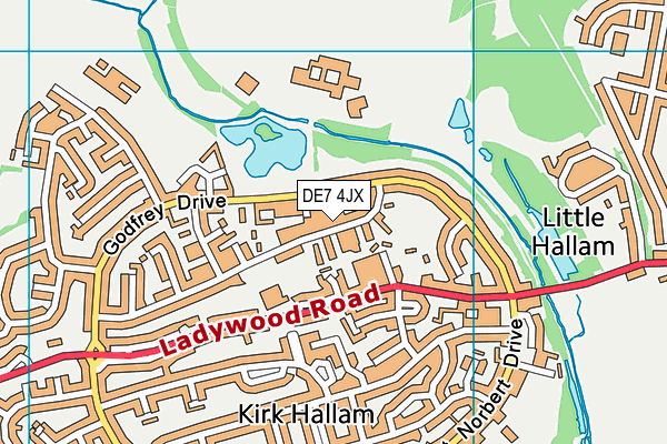 DE7 4JX map - OS VectorMap District (Ordnance Survey) DE7 4JX map - OS VectorMap District (Ordnance Survey)