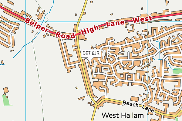 DE7 6JR map - OS VectorMap District (Ordnance Survey)
