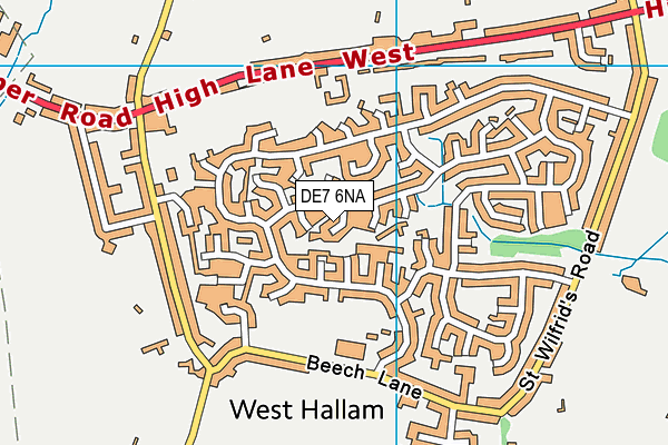 DE7 6NA map - OS VectorMap District (Ordnance Survey)