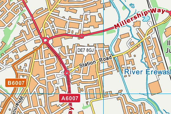 DE7 8GJ map - OS VectorMap District (Ordnance Survey) DE7 8GJ map - OS VectorMap District (Ordnance Survey)