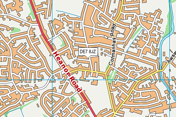 DE7 8JZ map - OS VectorMap District (Ordnance Survey) DE7 8JZ map - OS VectorMap District (Ordnance Survey)