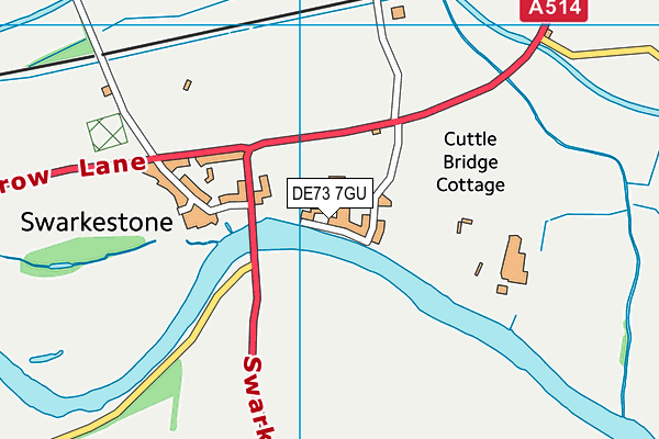 DE73 7GU map - OS VectorMap District (Ordnance Survey)