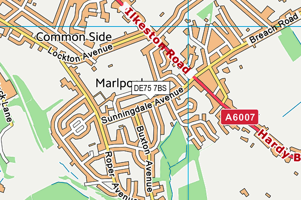 DE75 7BS map - OS VectorMap District (Ordnance Survey) DE75 7BS map - OS VectorMap District (Ordnance Survey)