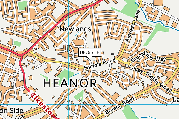 DE75 7TF map - OS VectorMap District (Ordnance Survey) DE75 7TF map - OS VectorMap District (Ordnance Survey)