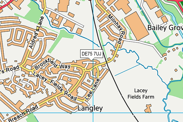 DE75 7UJ map - OS VectorMap District (Ordnance Survey) DE75 7UJ map - OS VectorMap District (Ordnance Survey)