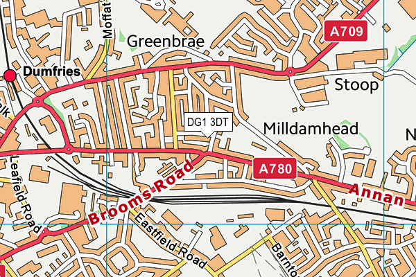 DG1 3DT map - OS VectorMap District (Ordnance Survey)