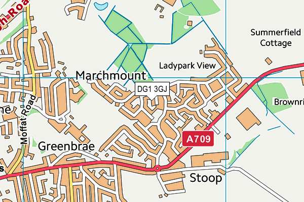 DG1 3GJ map - OS VectorMap District (Ordnance Survey)