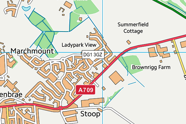 DG1 3GZ map - OS VectorMap District (Ordnance Survey)