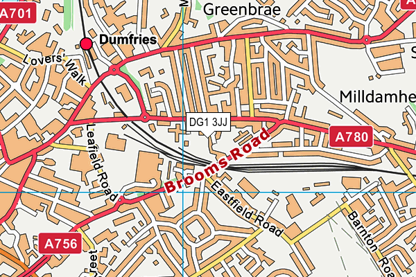 DG1 3JJ map - OS VectorMap District (Ordnance Survey)