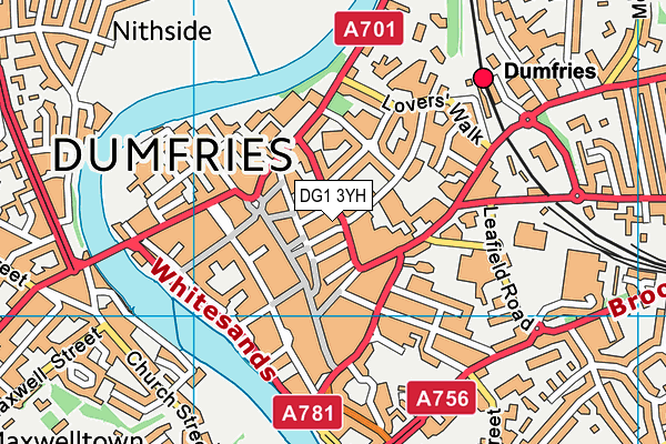 DG1 3YH map - OS VectorMap District (Ordnance Survey)