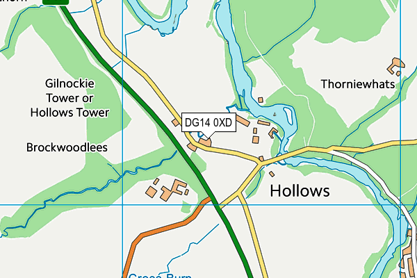 DG14 0XD map - OS VectorMap District (Ordnance Survey) DG14 0XD map - OS VectorMap District (Ordnance Survey)