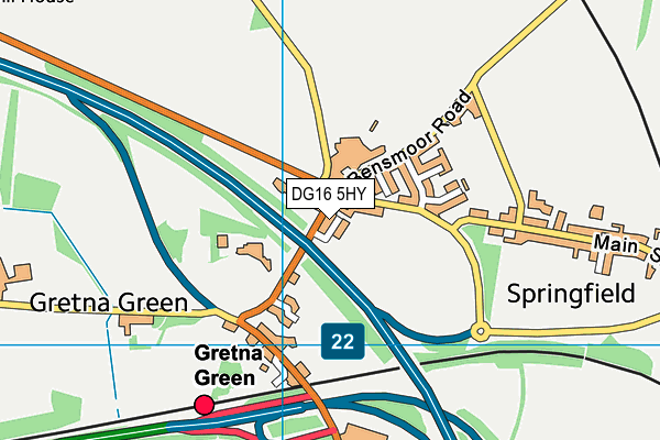 DG16 5HY map - OS VectorMap District (Ordnance Survey) DG16 5HY map - OS VectorMap District (Ordnance Survey)