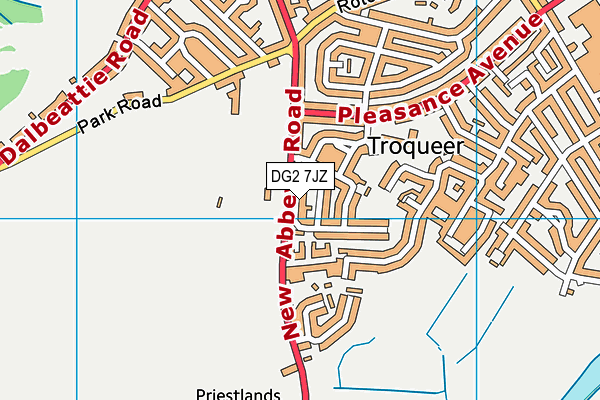 DG2 7JZ map - OS VectorMap District (Ordnance Survey)