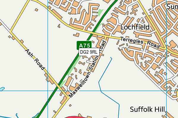 DG2 9RL map - OS VectorMap District (Ordnance Survey)